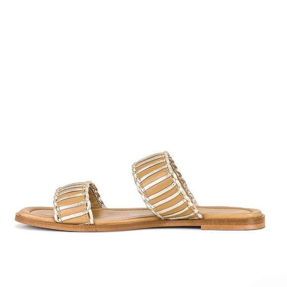 Seychelles | Meantime Slides in Vacchetta/Platinum Metallic Leather Size 9 NEW - Picture 11 of 11